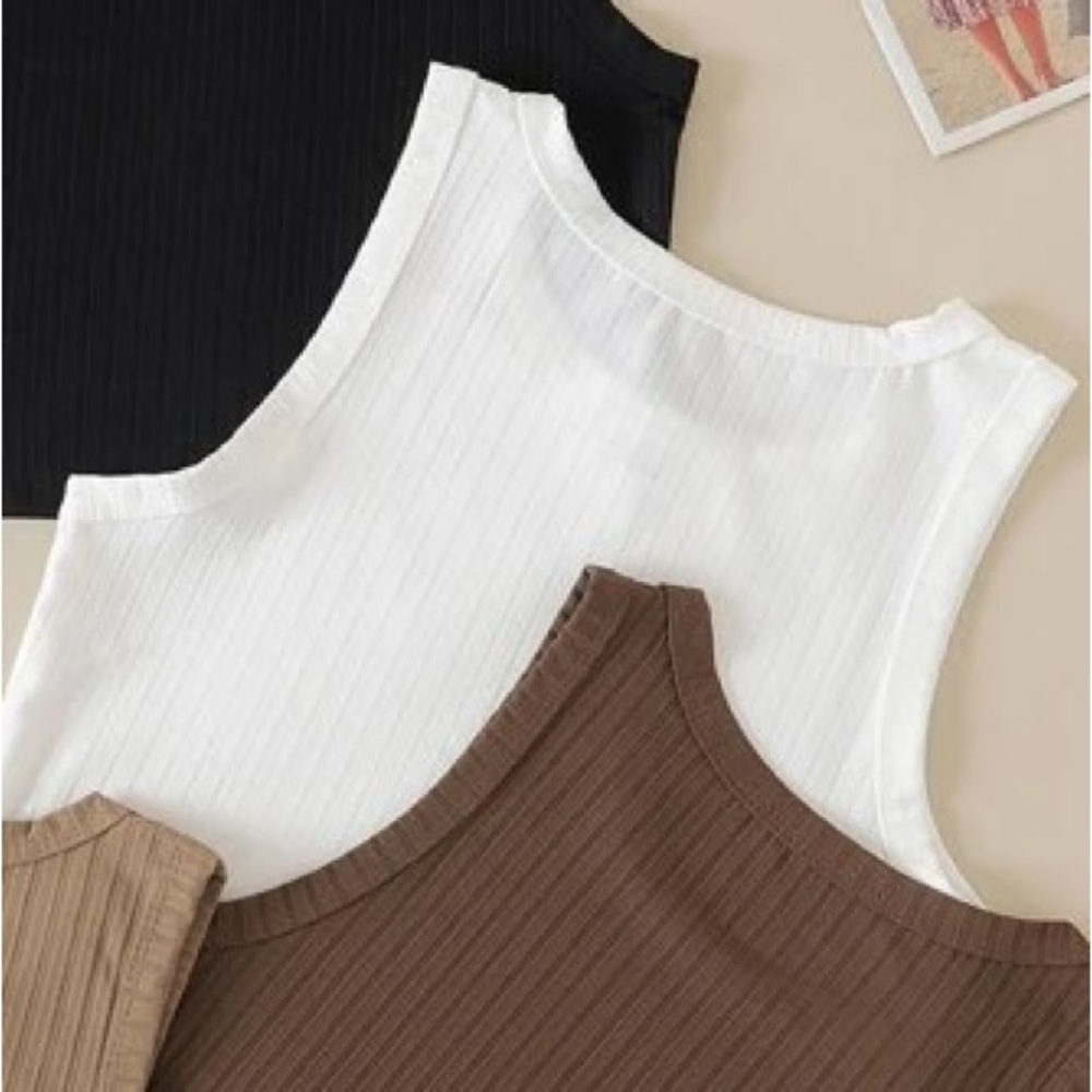 SHEIN White Ribbed Tank Top